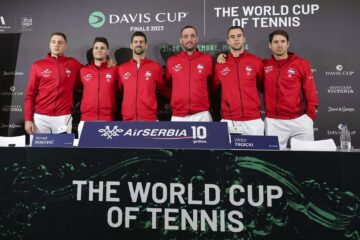 during the 2023 Davis Cup Final at Palacio de Deportes José María Martín Carpena, on November 22, 2023 in Malaga, Spain. (Photo by Srdjan Stevanovic/Starsport.rs ©)