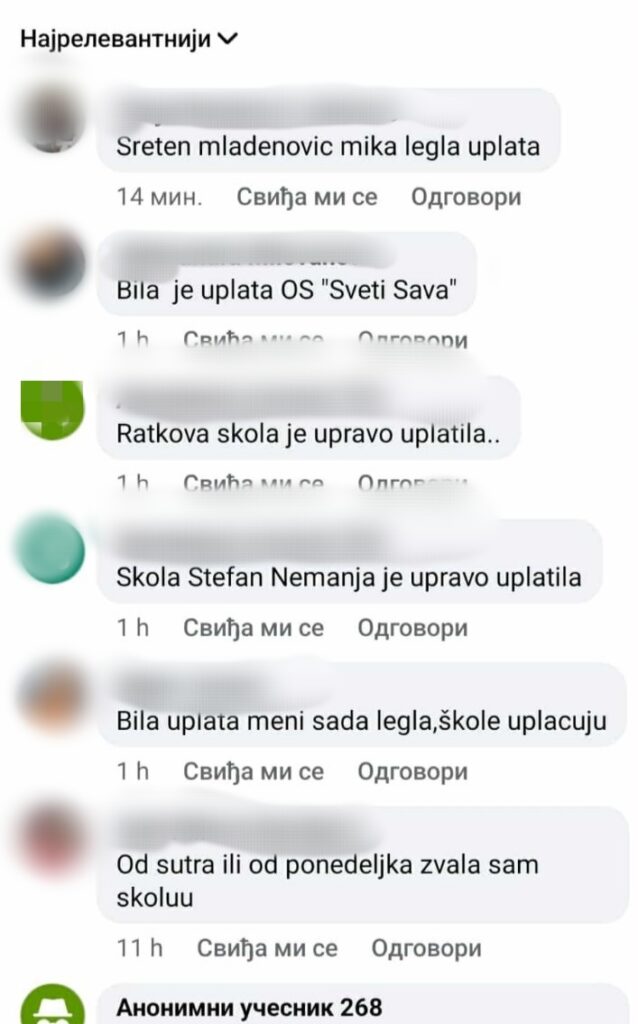 počele uplate novca za udžbenike roditeljima niških osnovaca