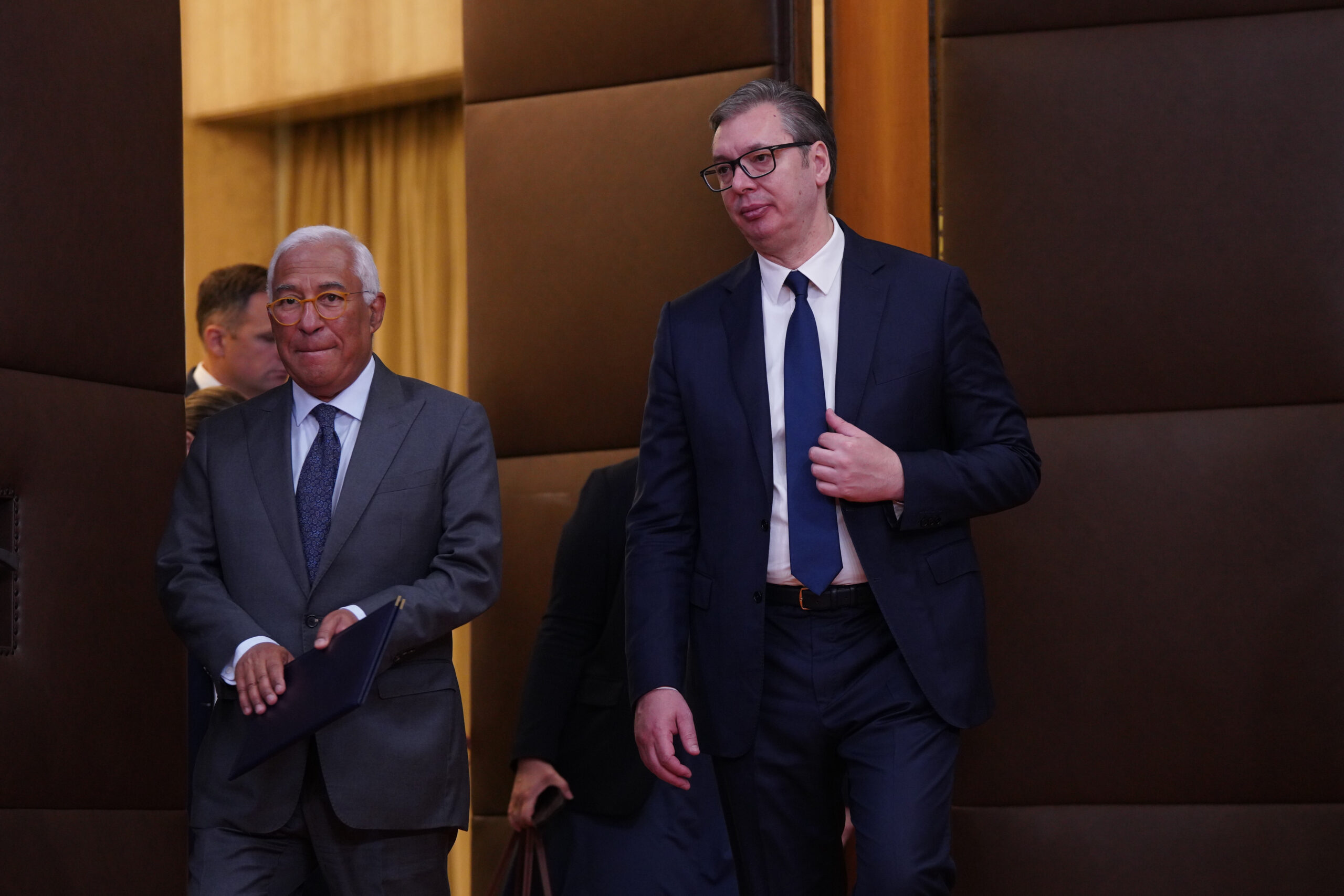 Beograd, 13. maja 2025. - Predsednik Aleksandar Vučić izjavio je posle sastanka sa predsednikom ES Antoniom Koštom da je Košta doneo dobru volju u razgovore o pristupanju Srbije EU. FOTO TANJUG/ MILOŠ MILIVOJEVIĆ/ bg