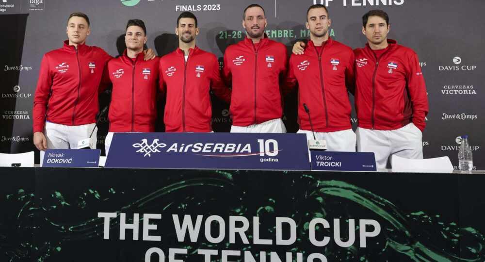 during the 2023 Davis Cup Final at Palacio de Deportes José María Martín Carpena, on November 22, 2023 in Malaga, Spain. (Photo by Srdjan Stevanovic/Starsport.rs ©)