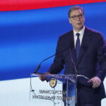 Beograd, 8. juna 2025.-Predsednik Srbije Aleksandar Vuèiæ na Sveèanoj akademiji povodom obeleavanja Dana Ministarstva unutranjih poslova i Dana policijeFOTO TANJUG/ MARKO ÐOKOVIÆ/ nr