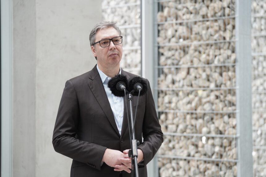 Beograd, 20. novembra 2025. - Predsednik Aleksandar Vučić u Lozionici gde je učestvovao na regionalnoj poslovnoj konferenciji Ujedinjenog Kraljevstva i Zapadnog Balkana "Building Futures". FOTO TANJUG/ MILOŠ MILIVOJEVIĆ/ bg