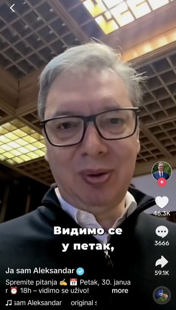 FOTO: Screenshot Tik-tok Ja sam Aleksandar