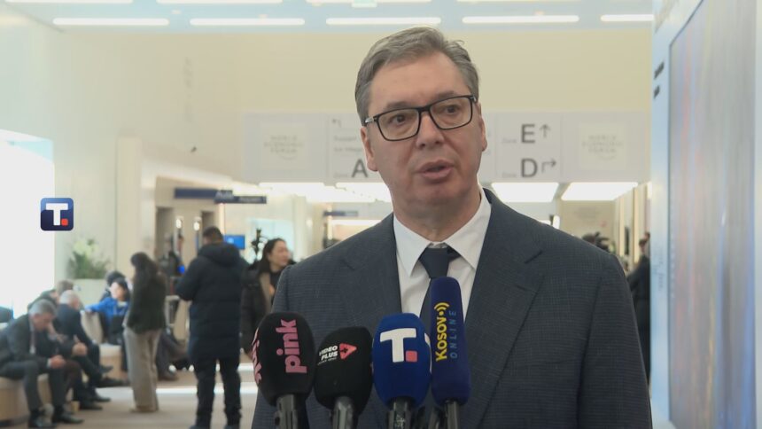 predsednik Srbije Aleksandar Vučić u Davosu FOTO: Tanjug video
