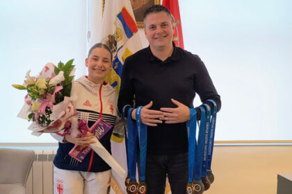 Prijem za strelkinju Anastasiju Živković FOTO - Opština Lebane